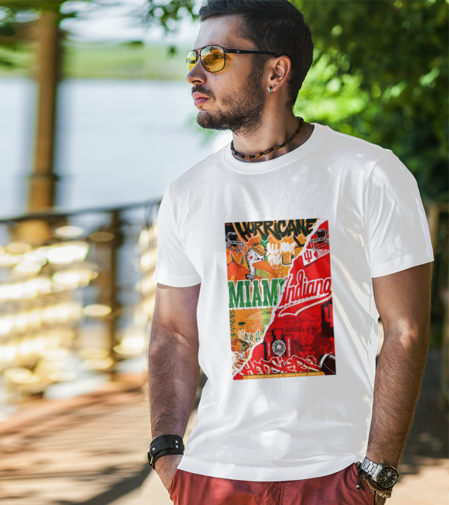 Miami Hurricanes Vs Indiana Hoosiers CFP National Championship January 19 2026 Wynwood Walls T-Shirt