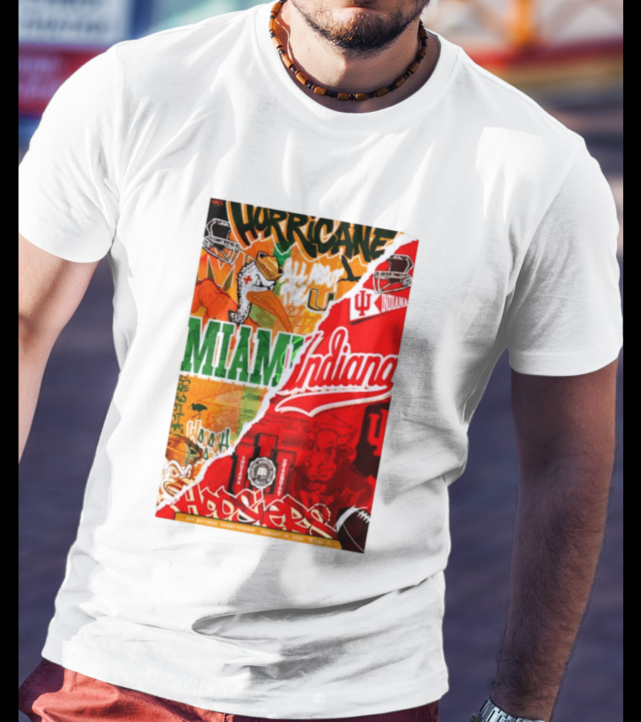 Miami Hurricanes Vs Indiana Hoosiers CFP National Championship January 19 2026 Wynwood Walls T-Shirt