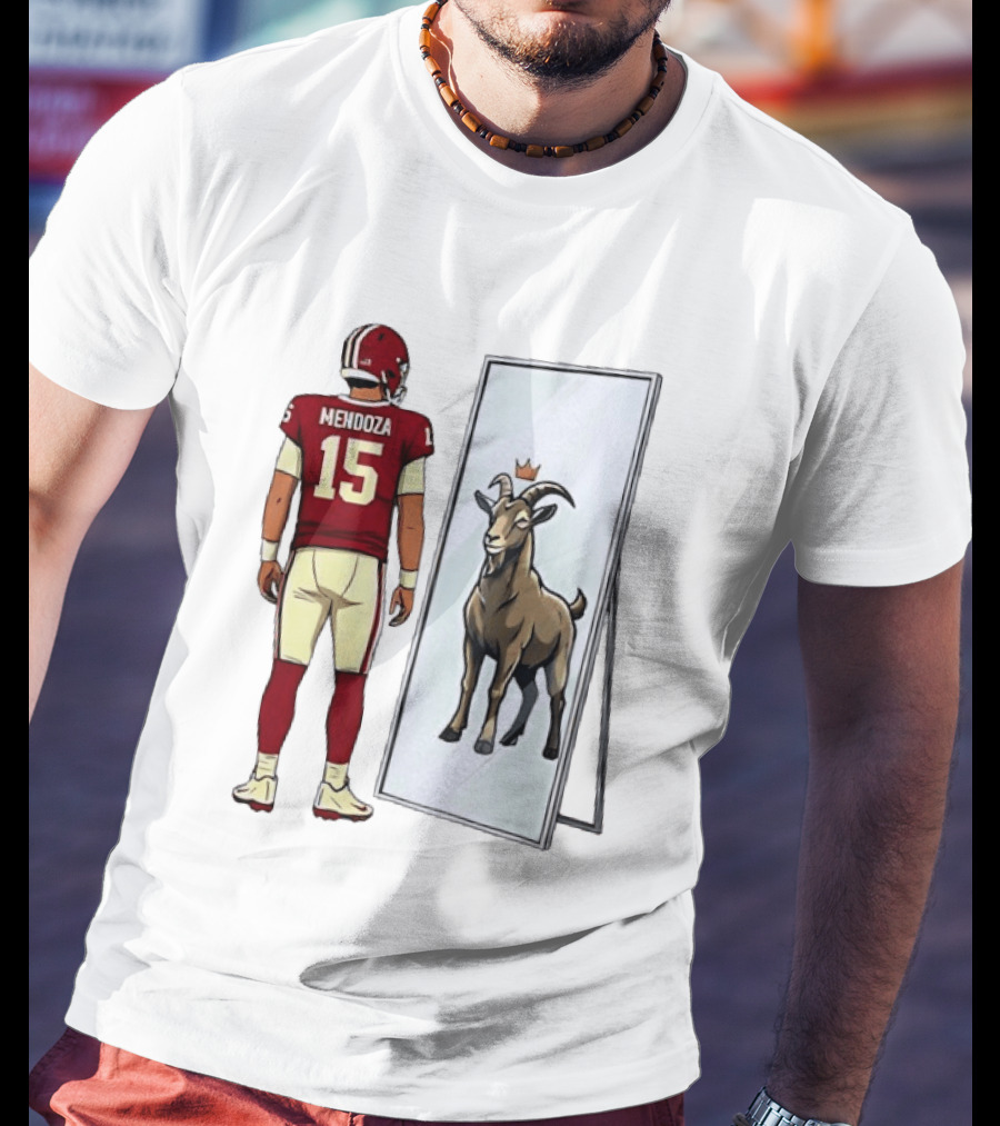 Fernando Mendoza Mirror 15 GOAT Indiana Hoosiers Football T-Shirt