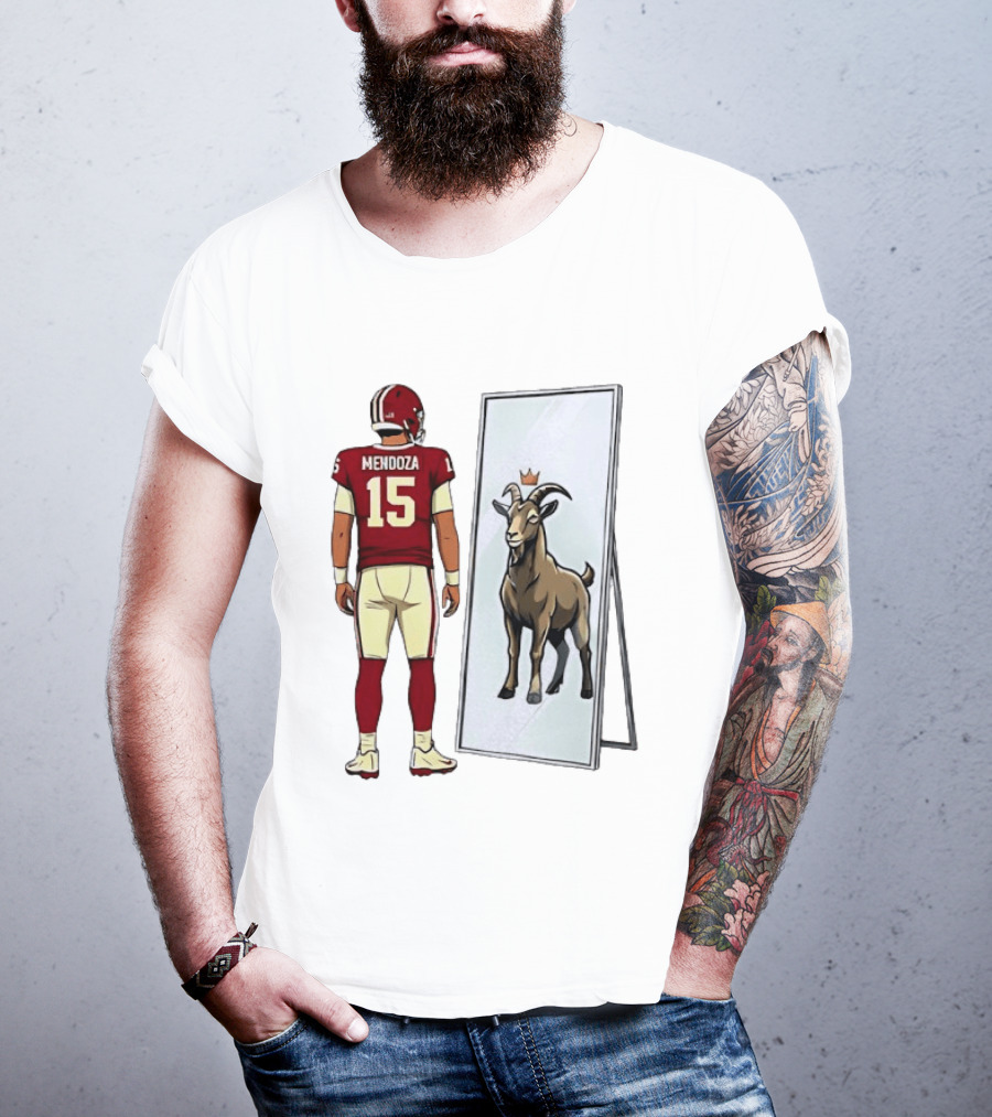 Fernando Mendoza Mirror 15 GOAT Indiana Hoosiers Football T-Shirt