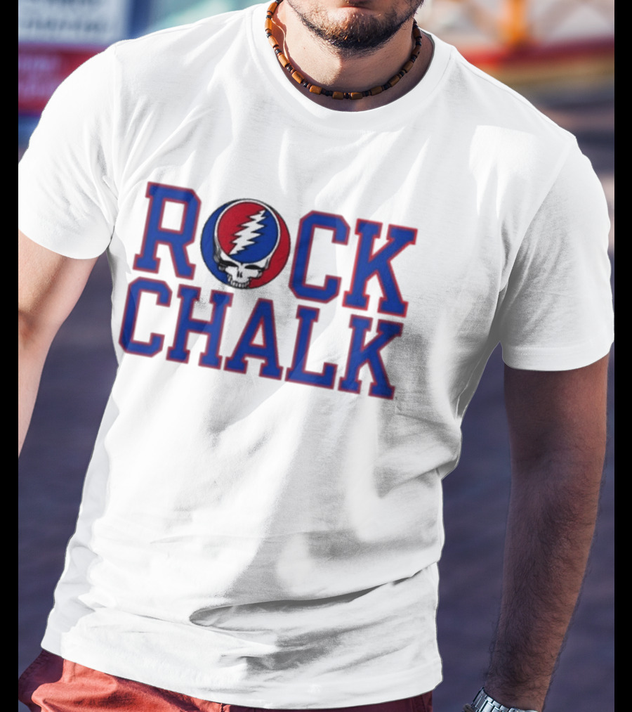 Kansas Rock Chalk Grateful Dead Steal Your Face Collaboration T-Shirt