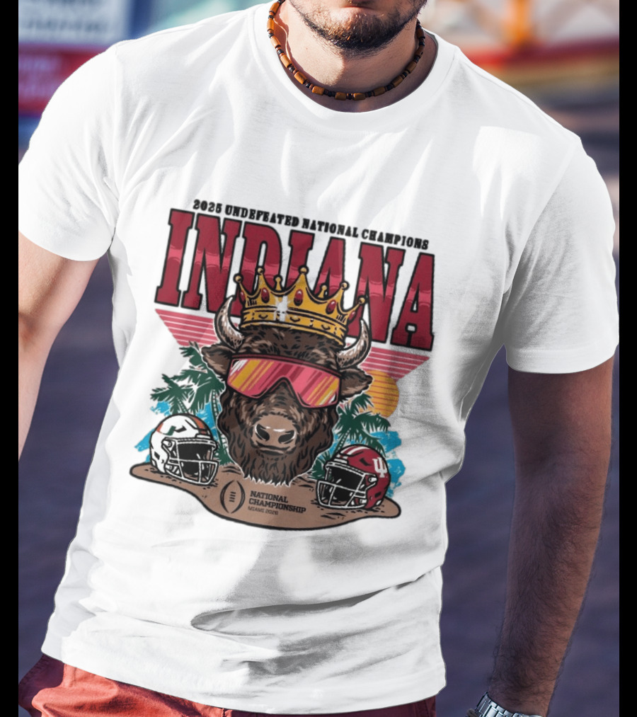 Indiana Hoosiers 2025 Undefeated National Champions Bison Crown National Championship Miami 2025 T-Shirt