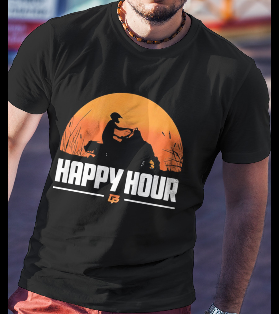 Happy Hour Motorcycle Sunset Silhouette Adventure T-Shirt