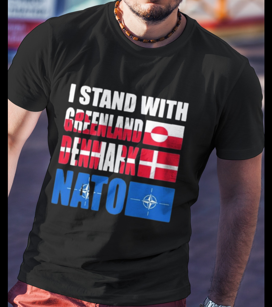 I Stand With Greenland Denmark NATO Flags Support T-Shirt