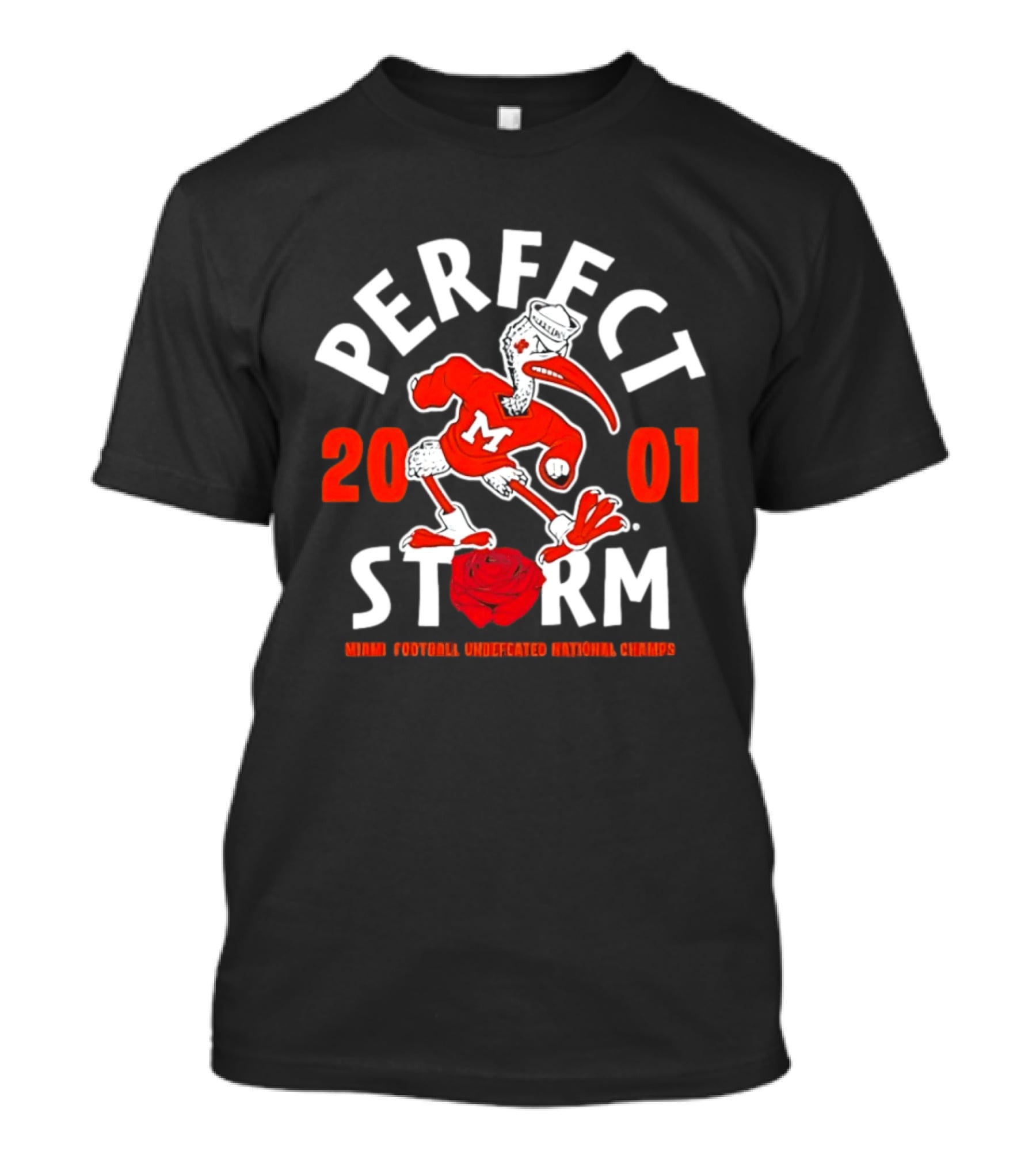 Miami Hurricanes 2001 Perfect Storm Undefeated National Champs Football T-Shirt