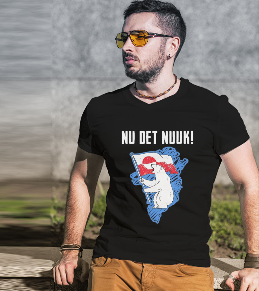 Nu Det Nuuk Greenland Polar Bear Flag T-Shirt