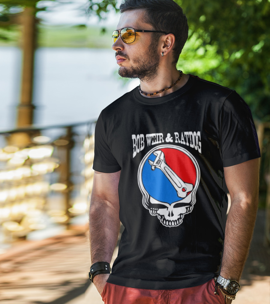 Bob Weir And Ratdog Skull Wrench Red Blue T-Shirt