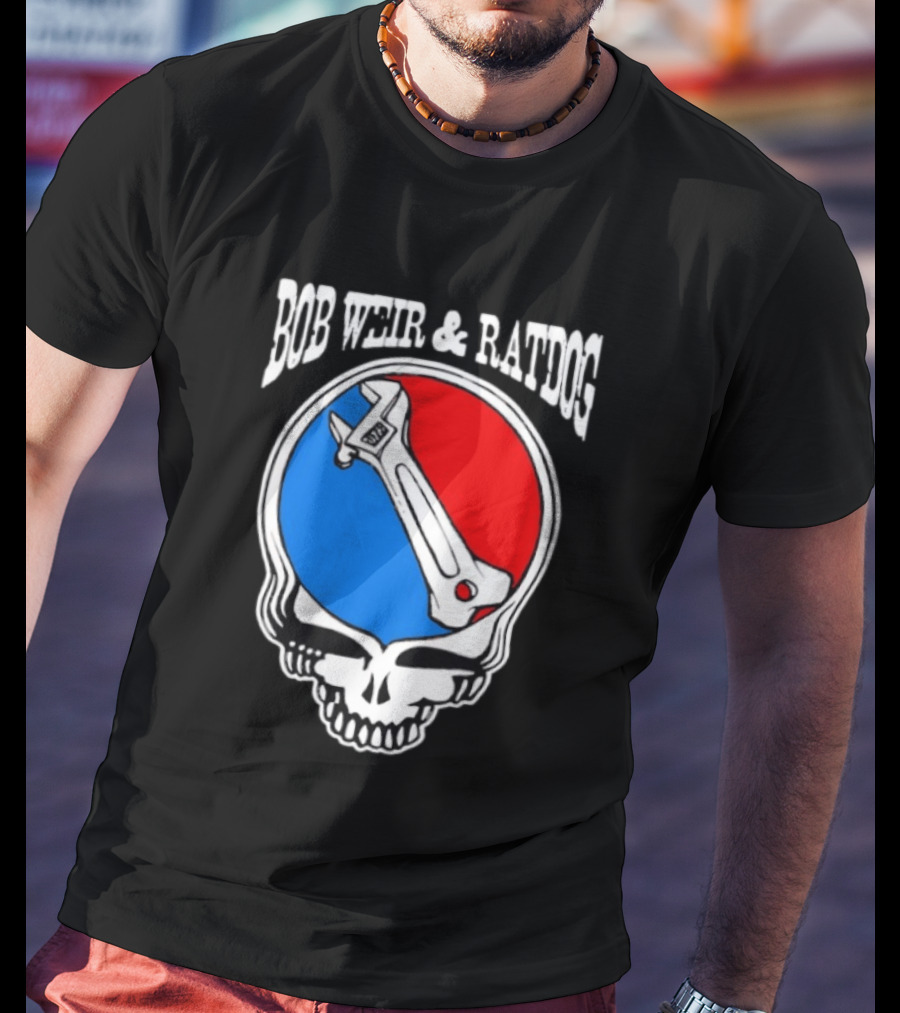 Bob Weir And Ratdog Skull Wrench Red Blue T-Shirt