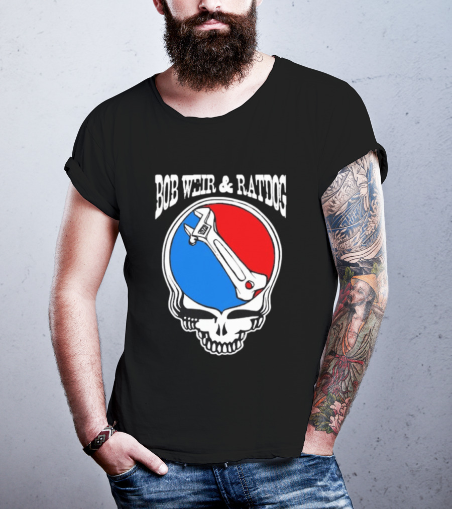 Bob Weir And Ratdog Skull Wrench Red Blue T-Shirt