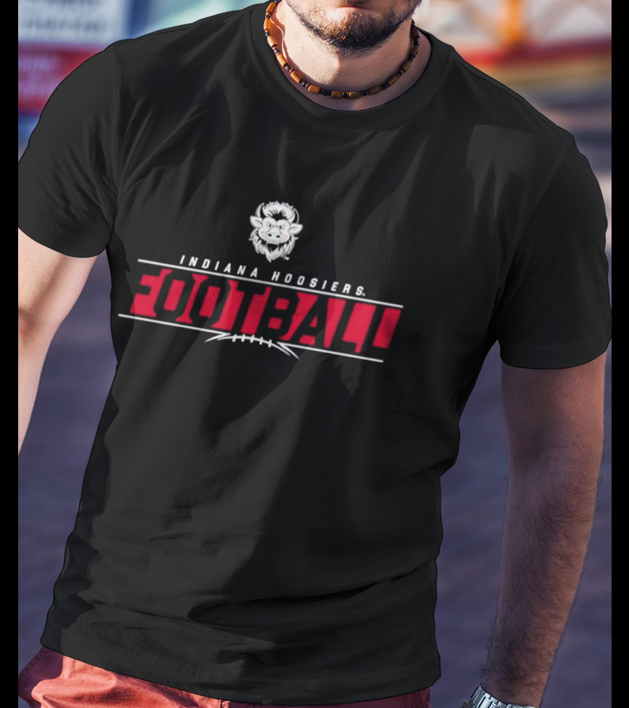 Indiana Hoosiers Football Gear With Iconic Helmet T-Shirt