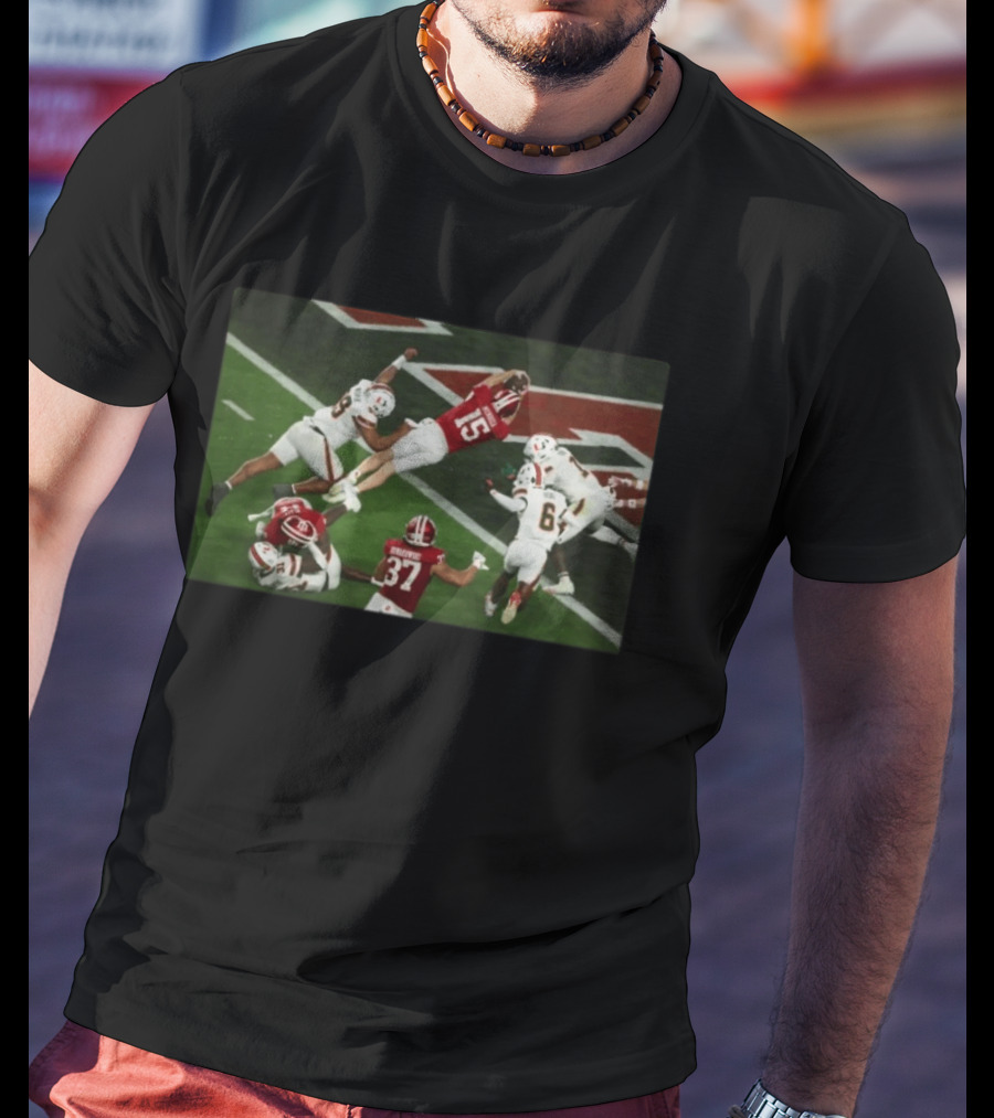 Indiana Hoosiers Football Fourth Down Touchdown Dive T-Shirt