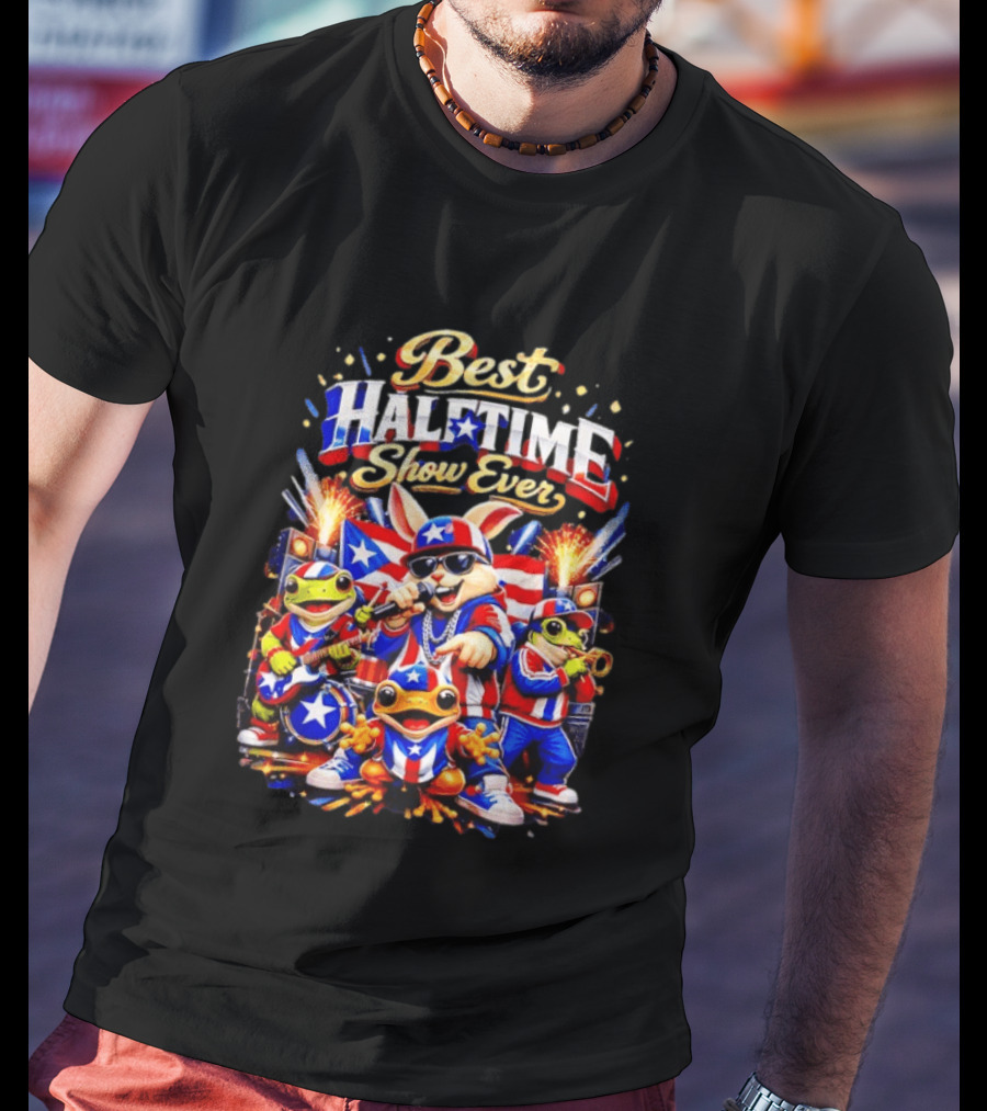 Best Halftime Show Ever Puerto Rico Frog Musicians Extravaganza T-Shirt