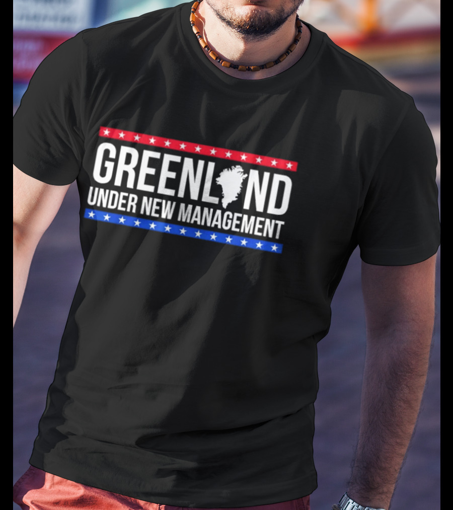 Greenland Under New Management USA Flag Colors Stars T-Shirt