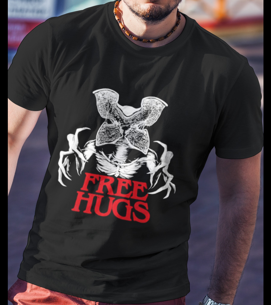Free Hugs Upside Down Stranger Things Demogorgon T-Shirt