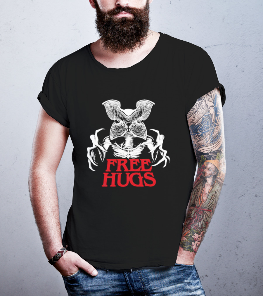 Free Hugs Upside Down Stranger Things Demogorgon T-Shirt