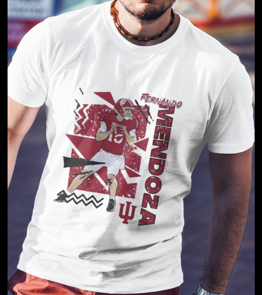 Indiana Football Fernando Mendoza Quarterback IU Sports Fan Gear T-Shirt