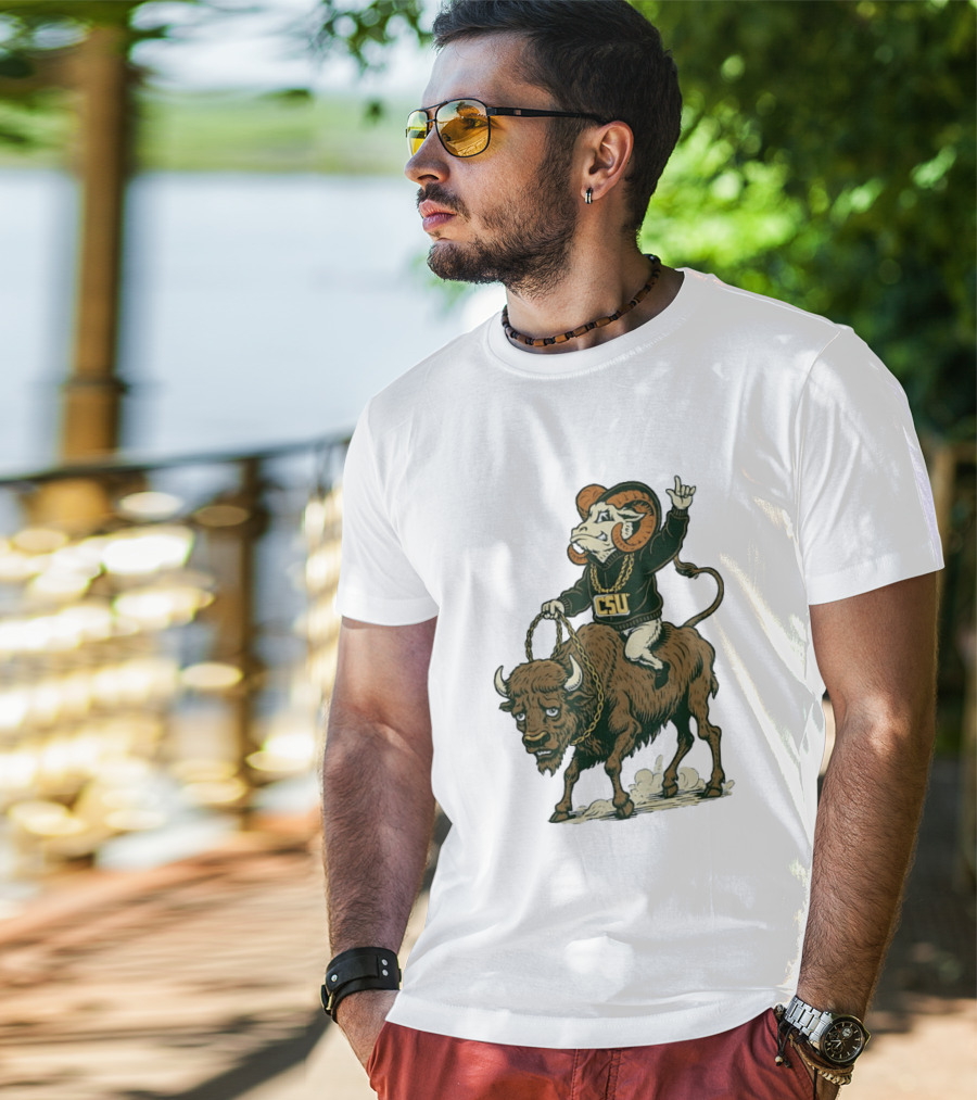 Colorado State Rams CSU Riding Buffalo In Rivalry T-Shirt