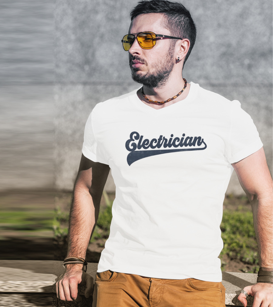 Electrician Script Font T-Shirt