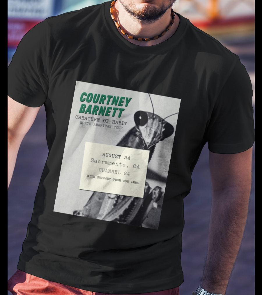 Courtney Barnett Creature Of Habit North American Tour August 24 Sacramento CA Channel 24 Zoh Amba T-Shirt