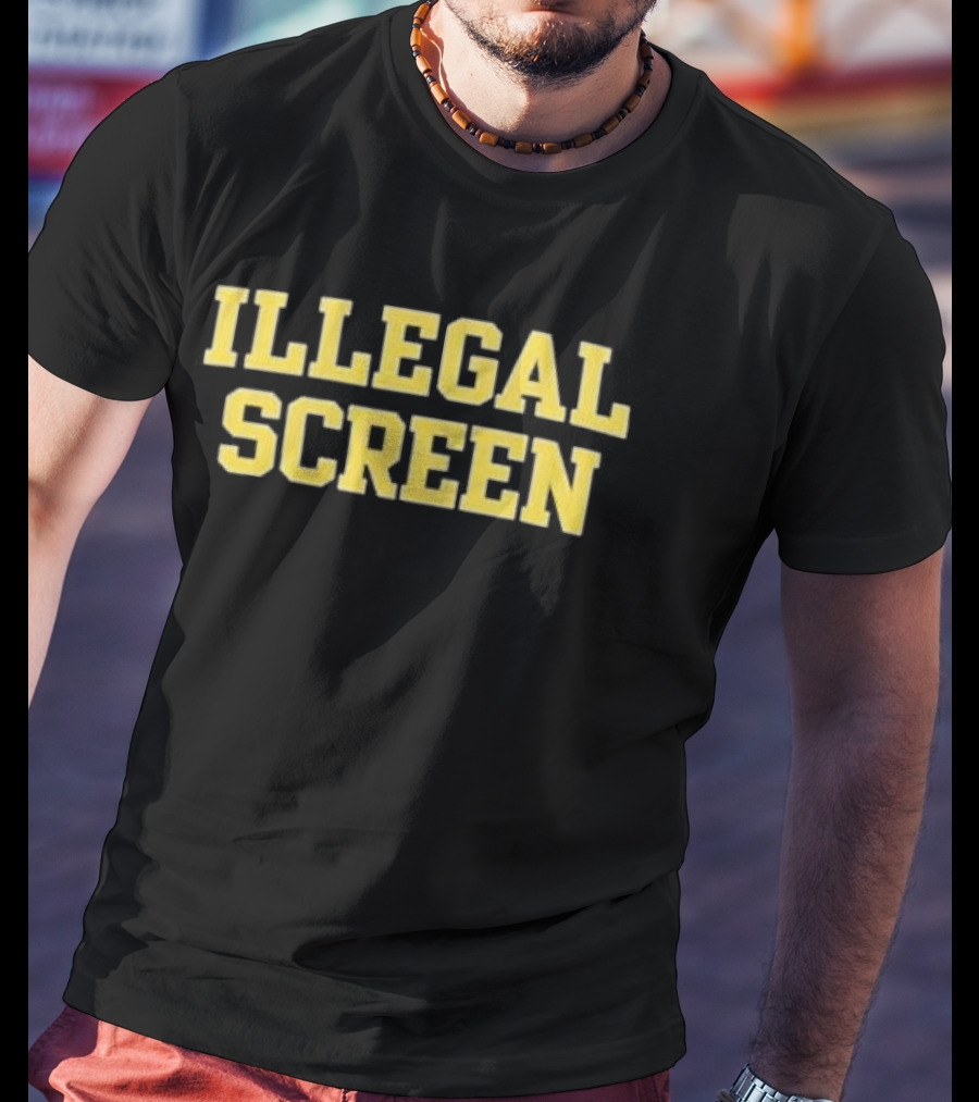 Illegal Screen Sports Humor Yellow T-Shirt