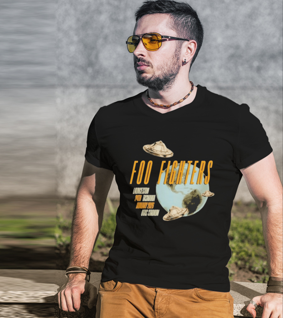 Foo Fighters Launceston UFO Tasmania January 2026 UTAS Stadium T-Shirt