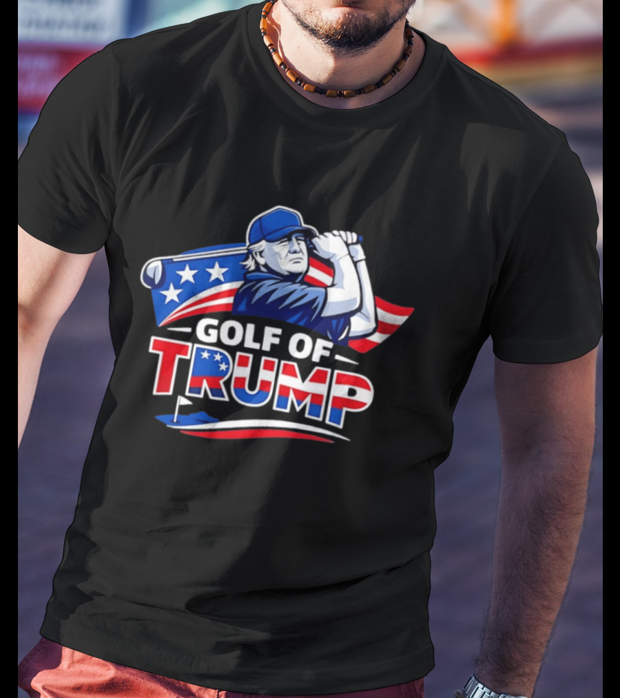 Golf Of Trump USA Patriotic Stars And Stripes Golfer T-Shirt