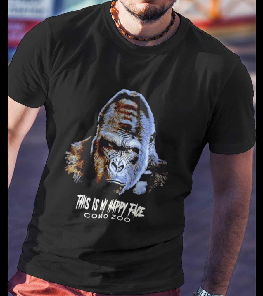 Gorilla This Is My Happy Face Como Zoo T-Shirt