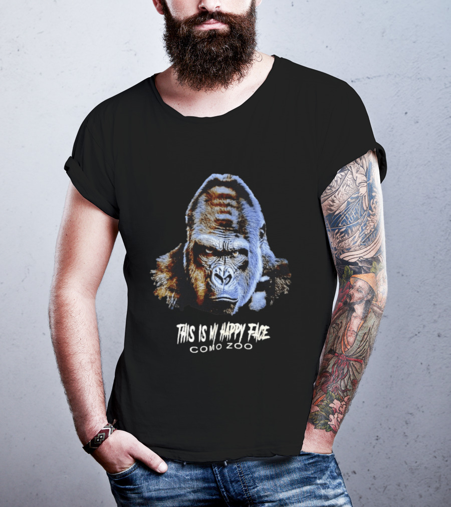 Gorilla This Is My Happy Face Como Zoo T-Shirt
