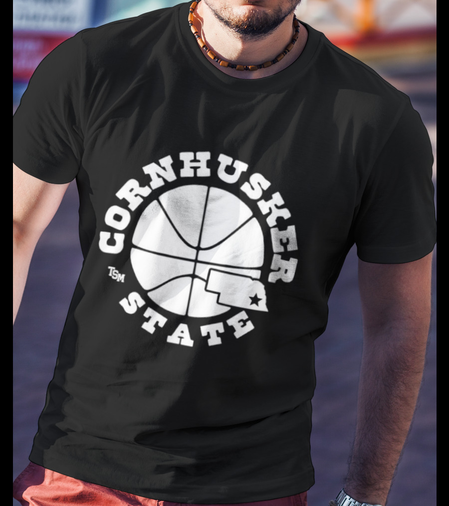 Cornhusker State Basketball Map Nebraska T-Shirt