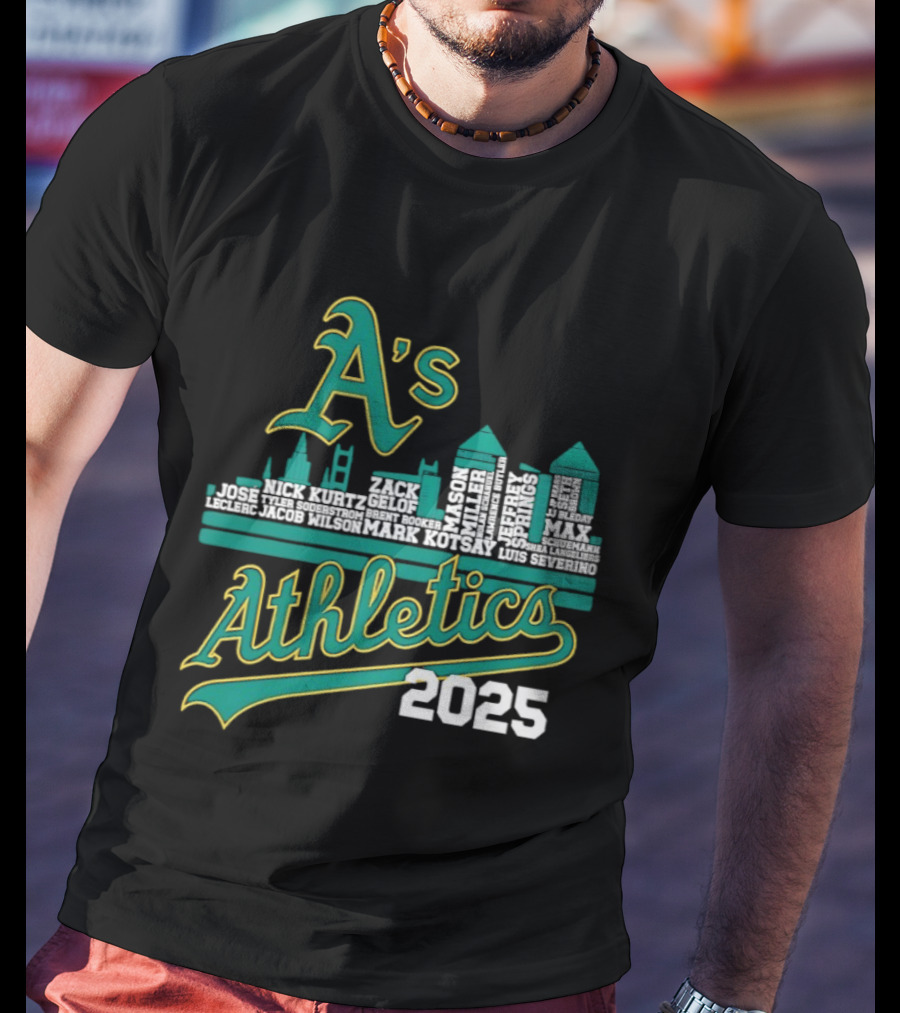 A's Athletics 2025 City Skyline Baseball T-Shirt