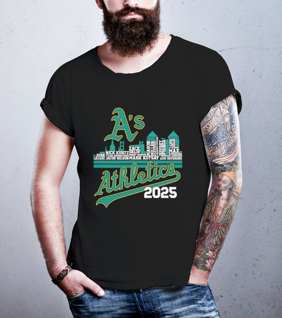 A's Athletics 2025 City Skyline Baseball T-Shirt