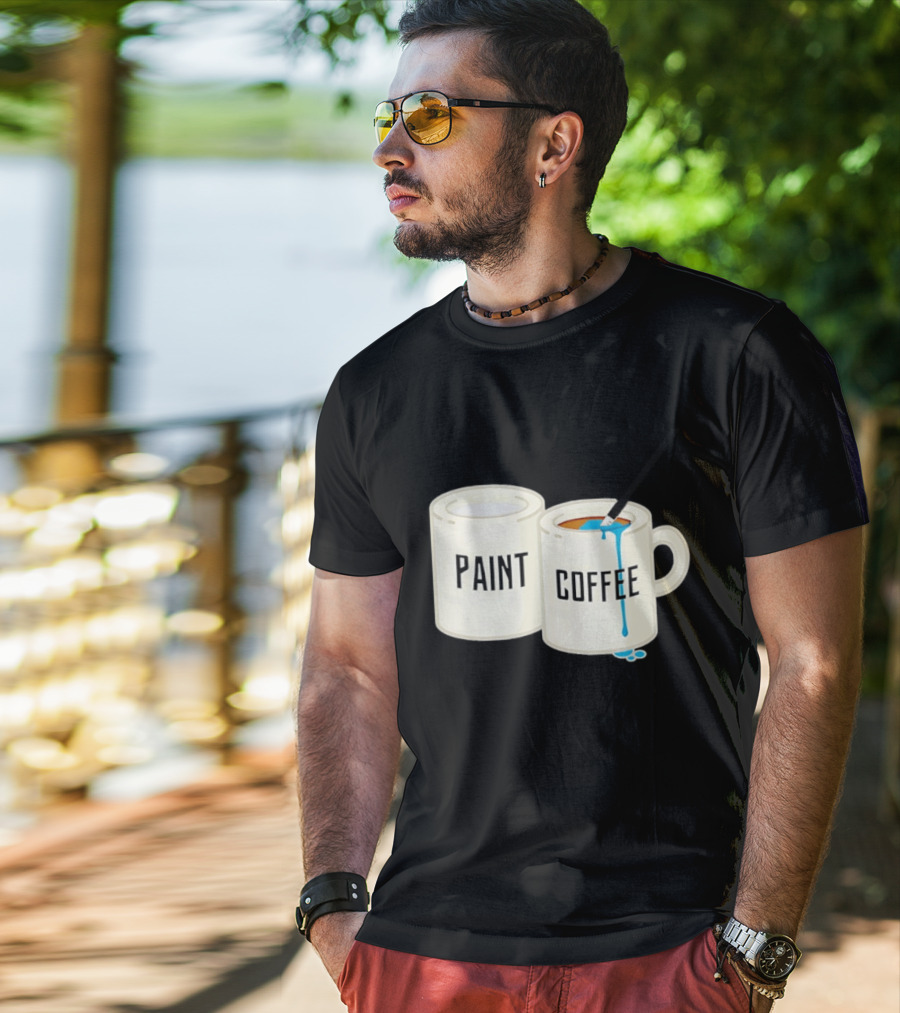 Paint Coffee Cups Funny T-Shirt