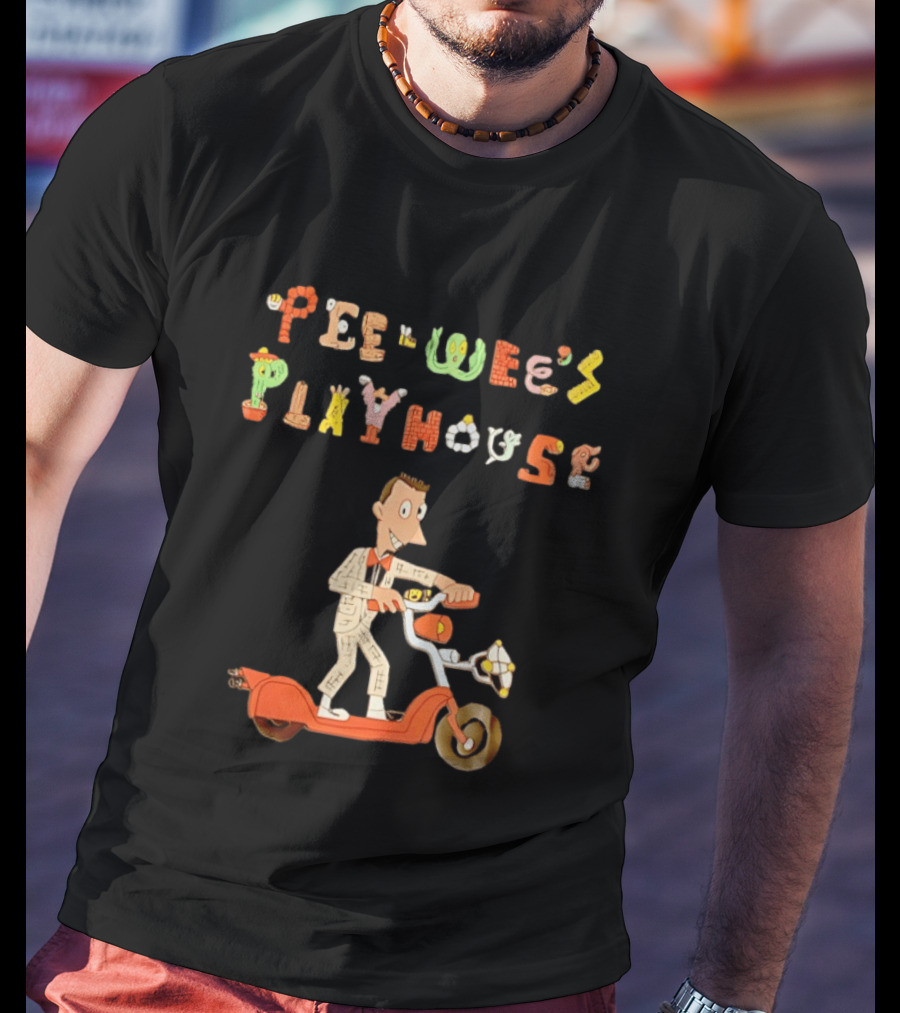 Pee Wee's Playhouse Animated Character With Scooter T-Shirt