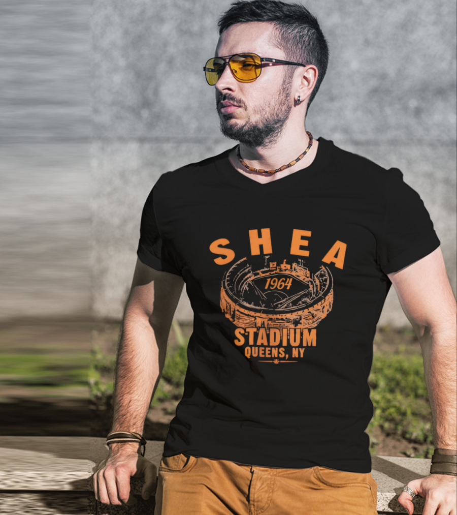 Shea 1964 Stadium Queens NY Baseball Heritage T-Shirt