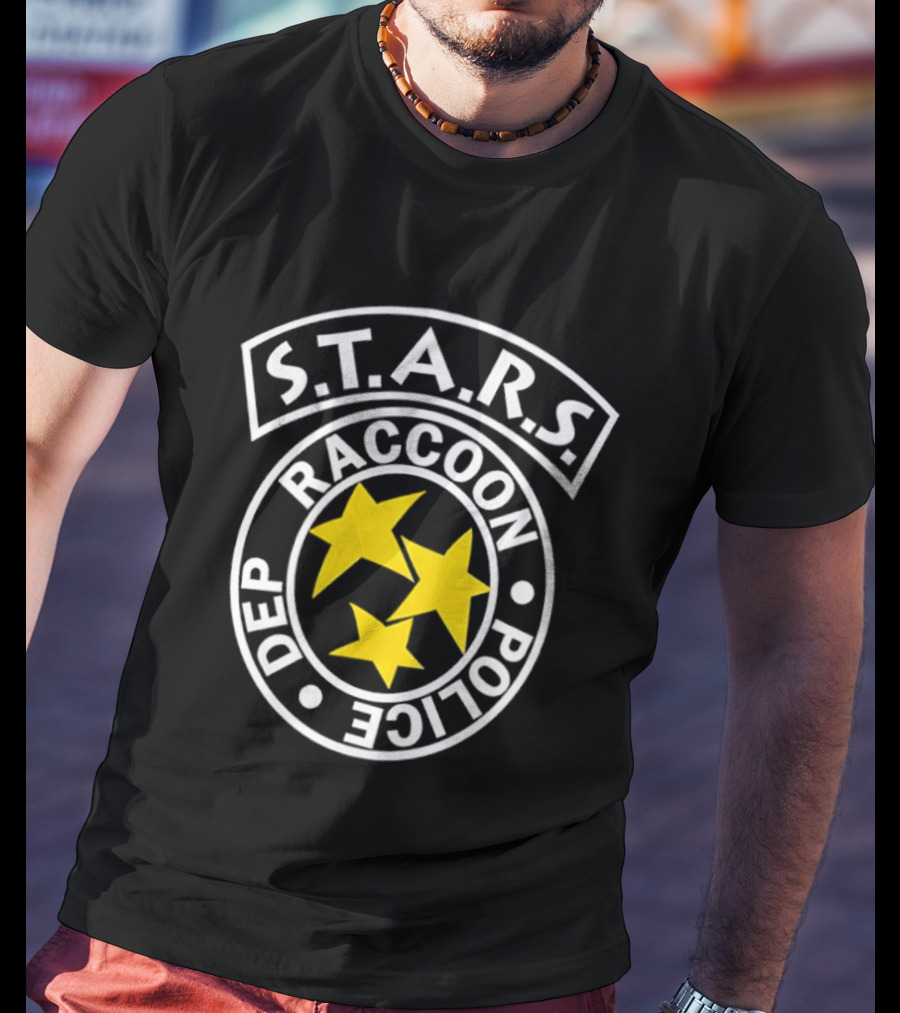 S.T.A.R.S. Raccoon Police Department Badge Style With Stars T-Shirt