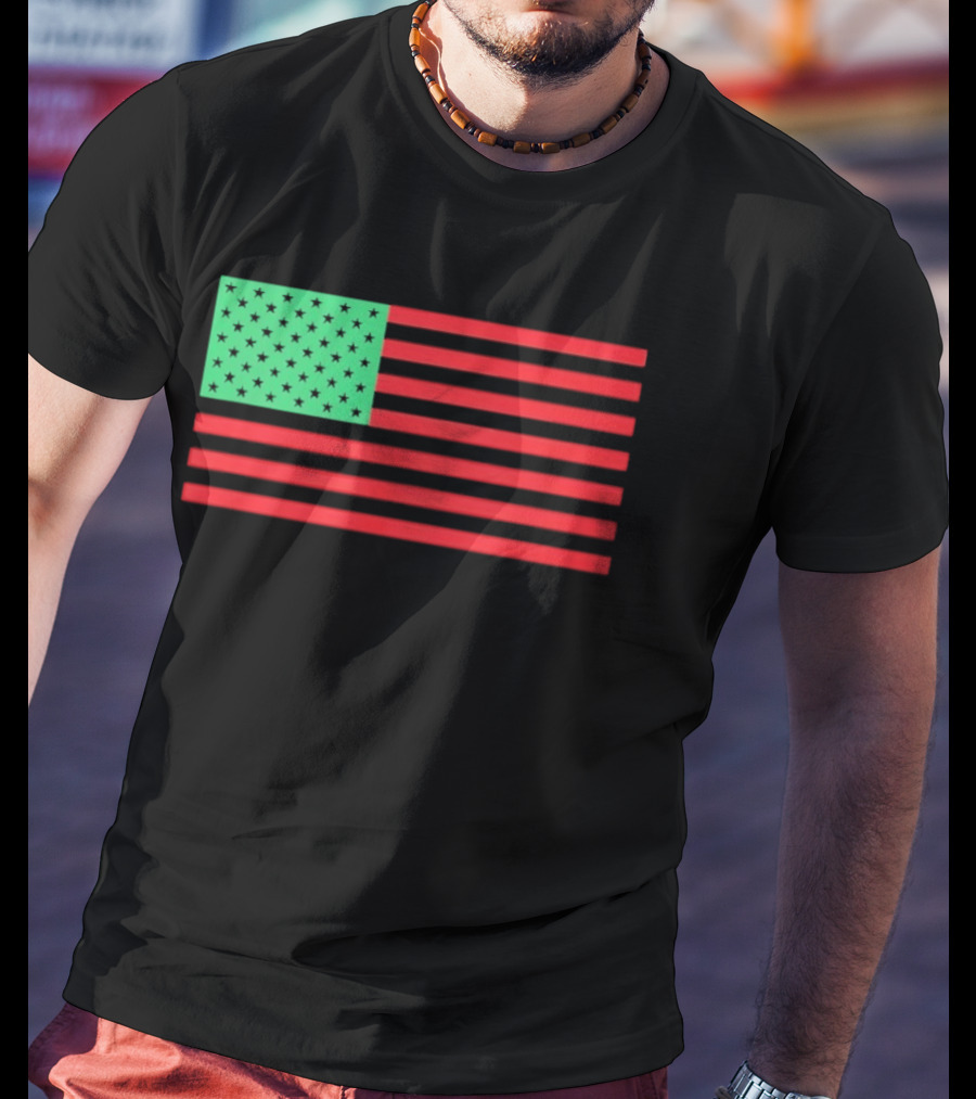 African American Red Green Black Flag T-Shirt