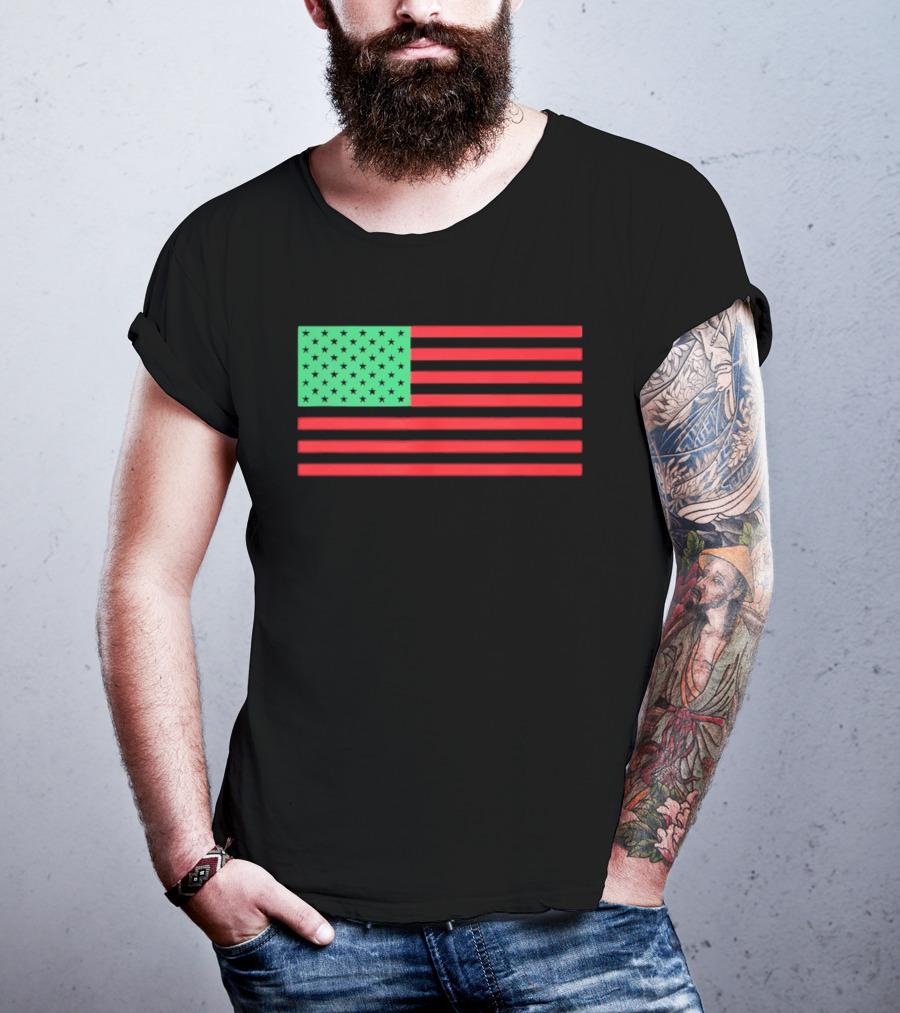 African American Red Green Black Flag T-Shirt