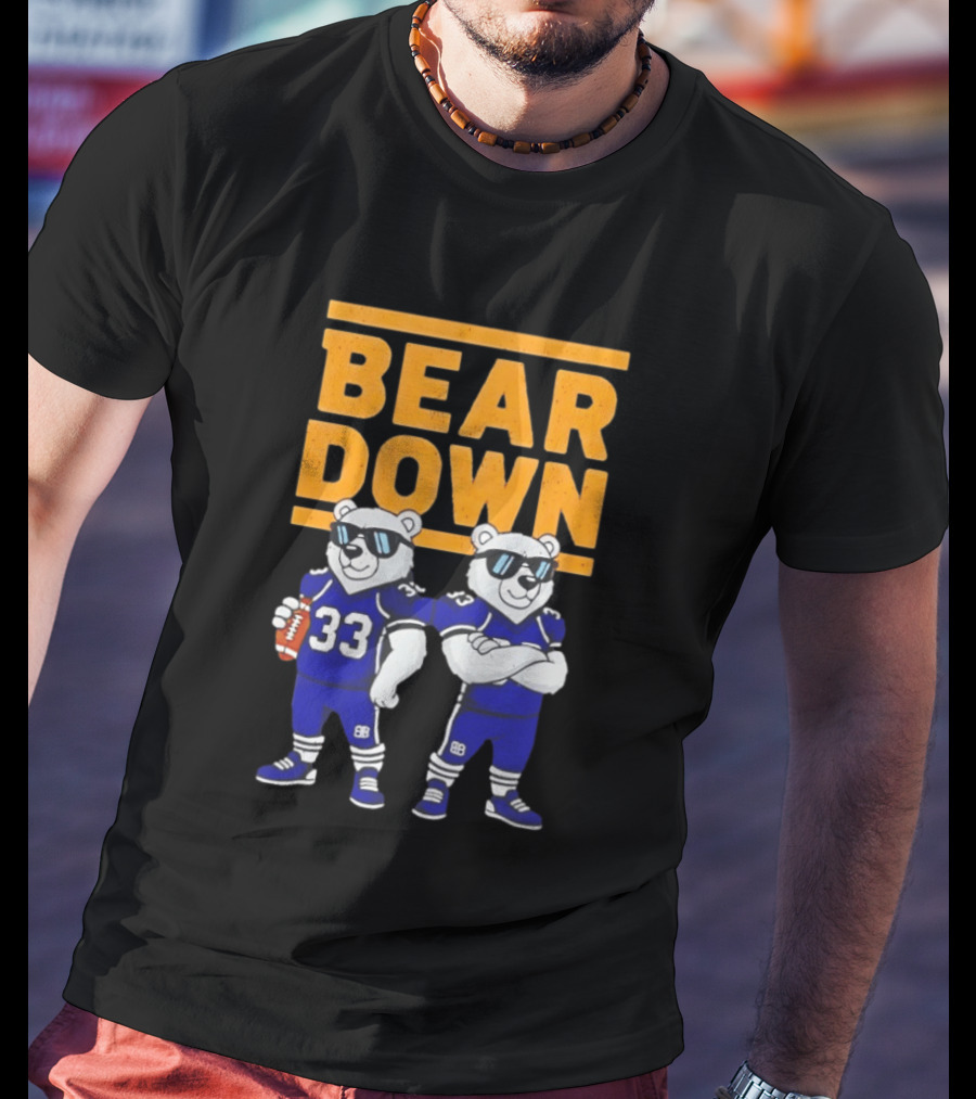 Bear Down Chicago Bears Football Cool Polar Bears Wearing Sunglasses T-Shirt