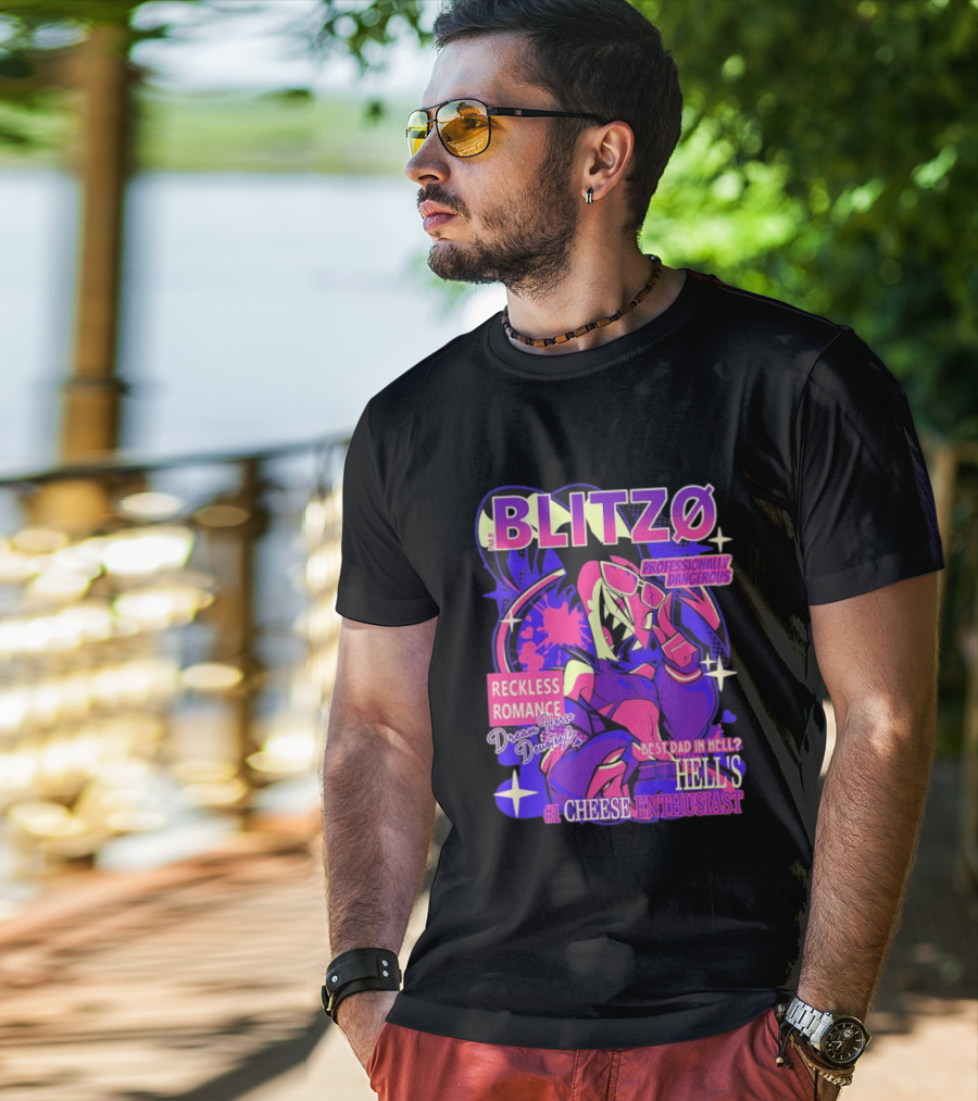 BLITZØ Professionally Dangerous Reckless Romance Dream Horse Dentist Hell's #1 Cheese T-Shirt