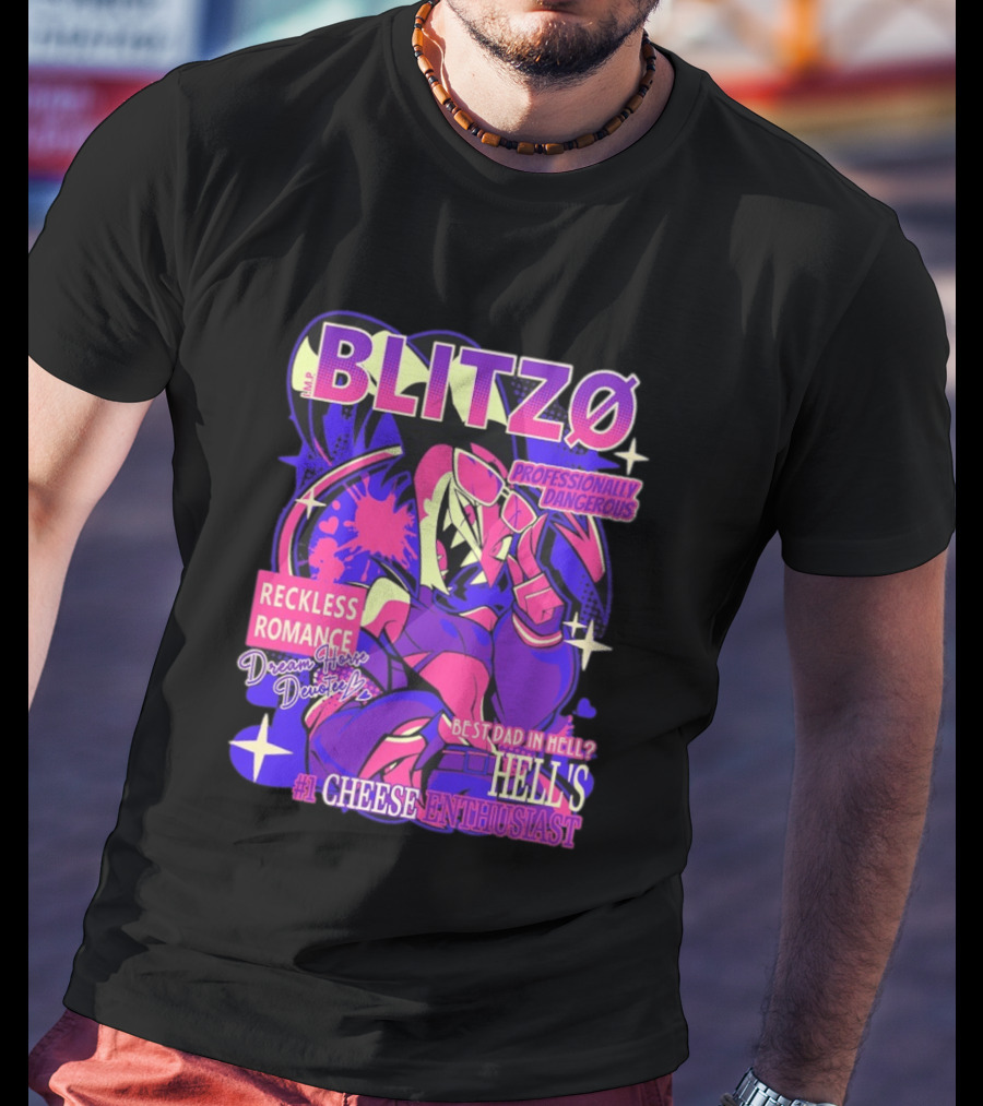 BLITZØ Professionally Dangerous Reckless Romance Dream Horse Dentist Hell's #1 Cheese T-Shirt