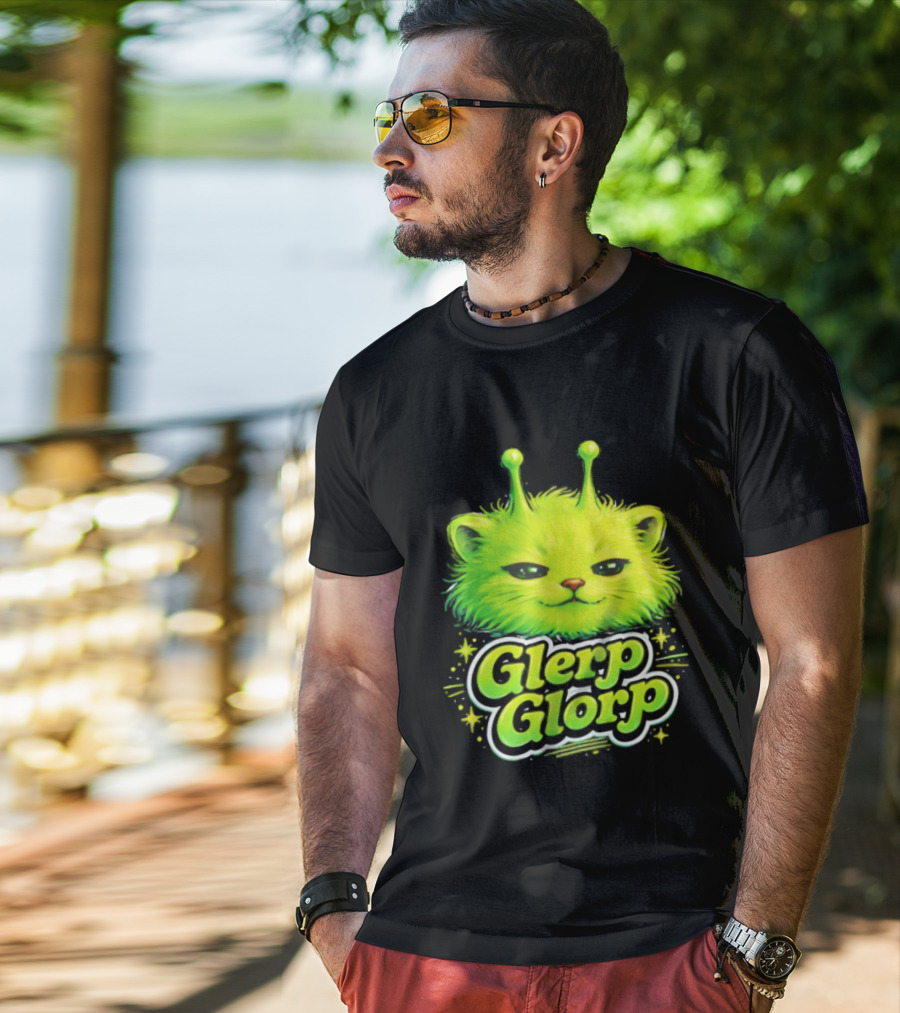 Glerp Glorp Alien Cat Fantasy Creature T-Shirt