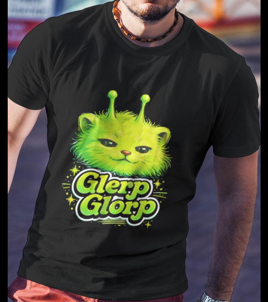Glerp Glorp Alien Cat Fantasy Creature T-Shirt
