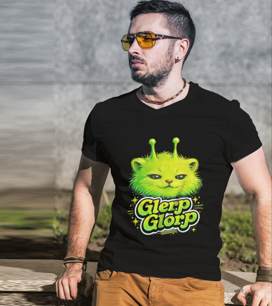 Glerp Glorp Alien Cat Fantasy Creature T-Shirt