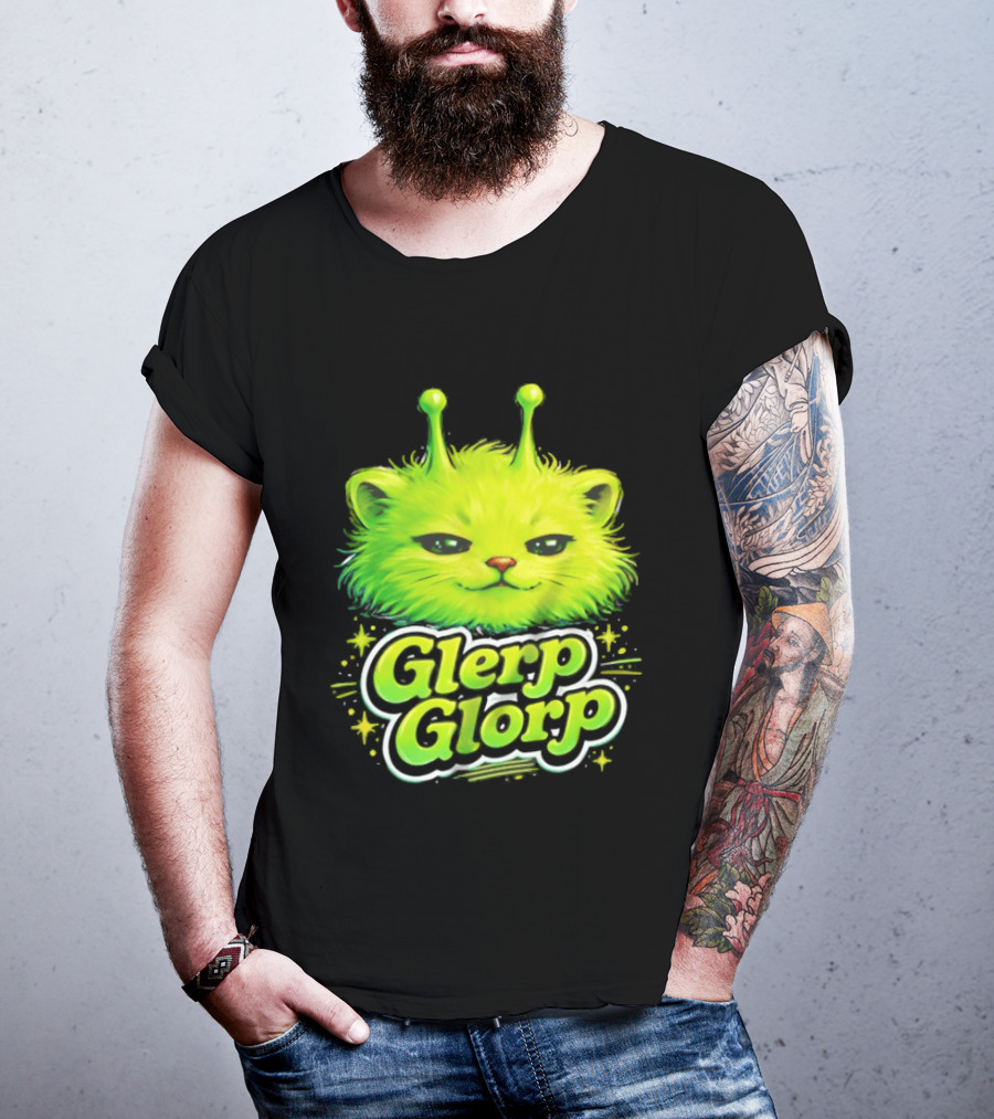 Glerp Glorp Alien Cat Fantasy Creature T-Shirt