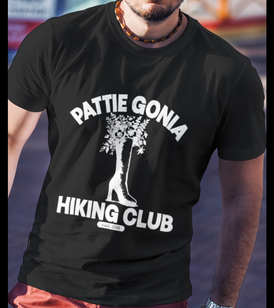 Pattie Gonia Hiking Club Est 2018 Boot And Floral T-Shirt