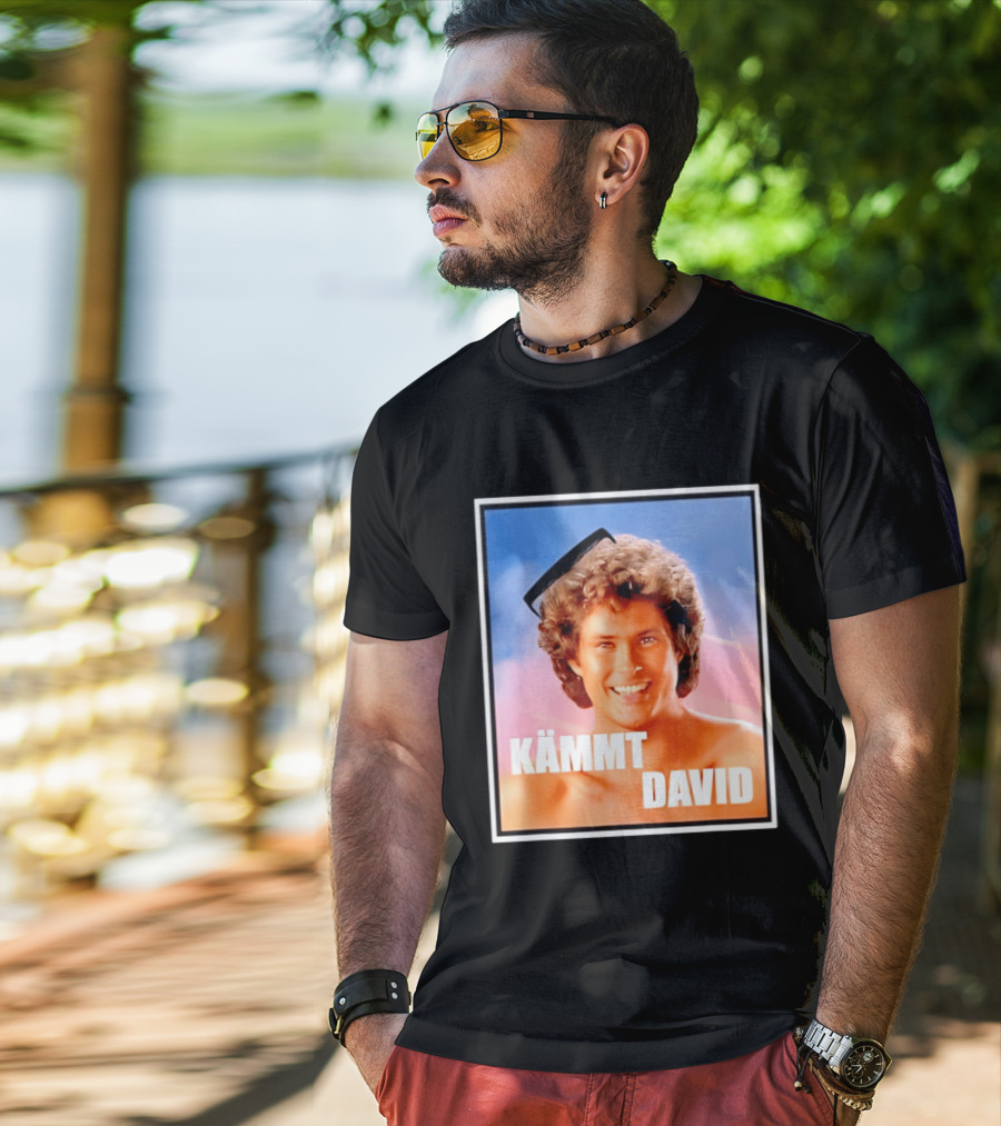 Kämmt David Lustiger Satire Spruch Retro Filmstar Kamm T-Shirt