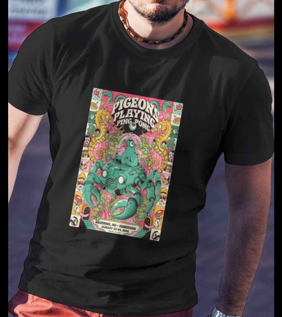 Pigeons Playing Ping Pong Baltimore MD Soundstage January 23 24 2026 Robot Octopus T-Shirt