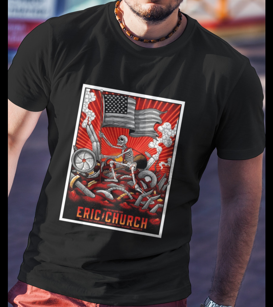 Eric Church Free The Machine Tour Washington DC The Anthem January 23 2026 T-Shirt