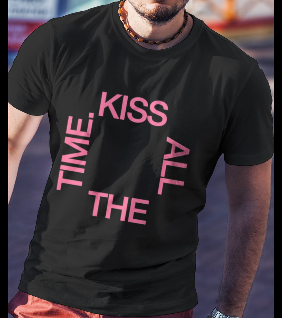 Kiss All The Time Text Circle T-Shirt