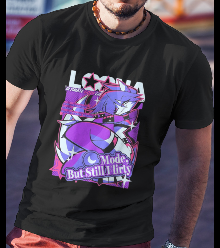 Loona Ultimate Goth Girl Mode But Still Flirty Helluva Boss A Bittersweet Heart With Rebel Edge T-Shirt